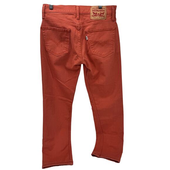 Levi's 511 Jeans Mens 30x30 (29x27 Actual) Slim Salmon Denim White Tab HEMMED - Picture 3 of 9